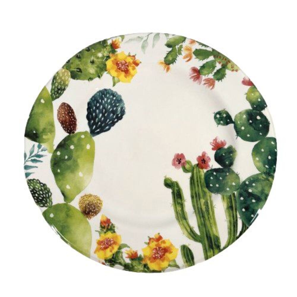 NEW PIER 1 IMPORTS Desert Cactus Ironstone 10 1/2" Dinner Plate Southwest RARE